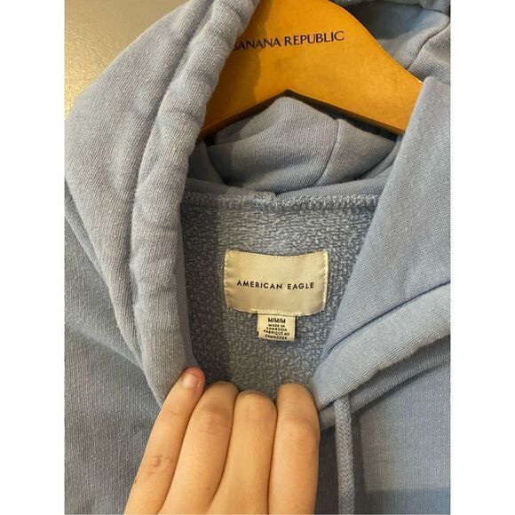 American Eagle Outfitters Light Blue Oversized Hoodie Size Medium EUC - Picture 5 of 9